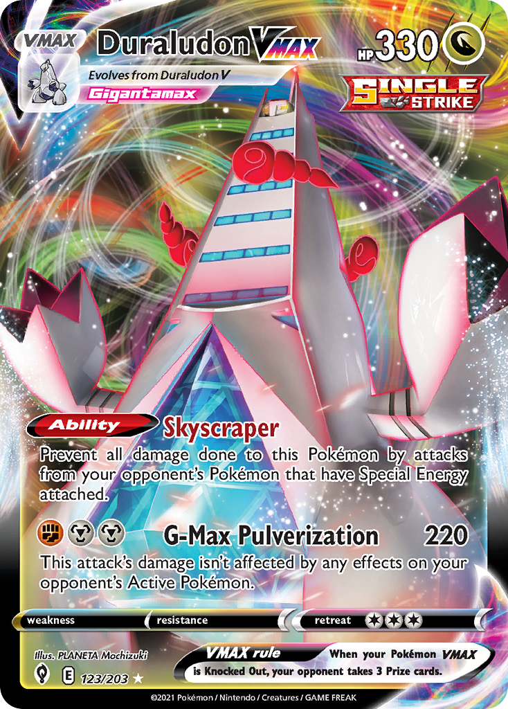 [JUM PKM-R] Duraludon VMAX (123/203) (Jumbo Card) [Sword & Shield: Evolving Skies]