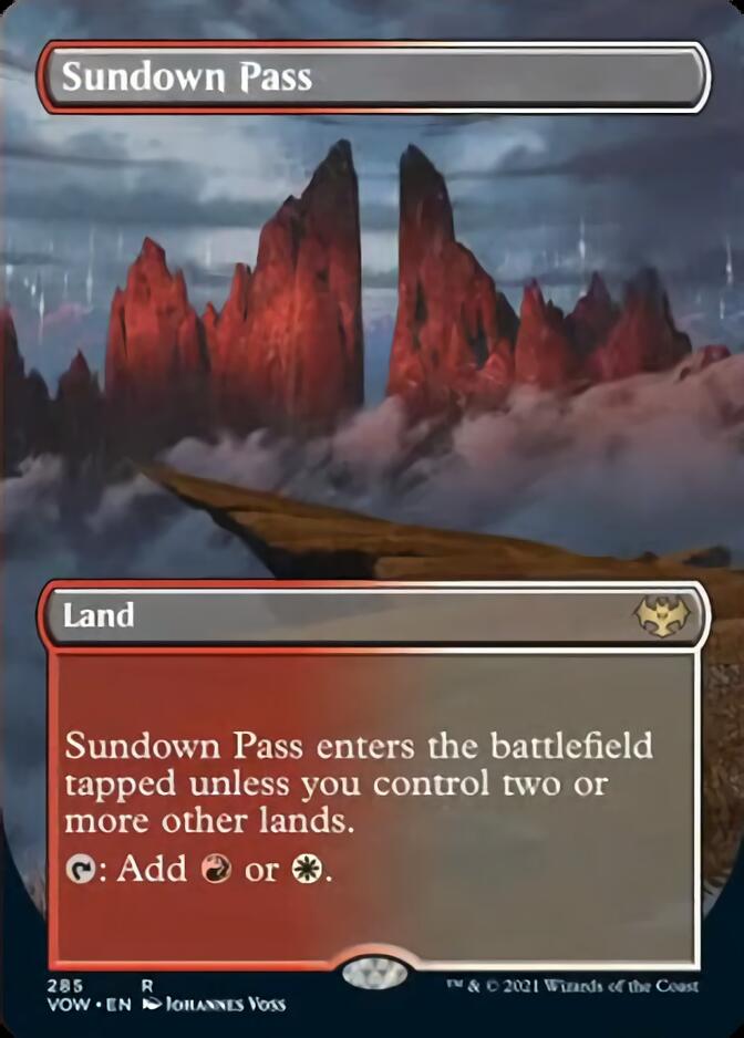 {R} Sundown Pass (Borderless Alternate Art) [Innistrad: Crimson Vow][VOW 285]