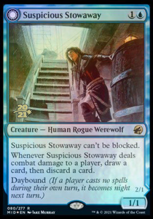 {R} Suspicious Stowaway // Seafaring Werewolf [Innistrad: Midnight Hunt Prerelease Promos][PR MID 080]