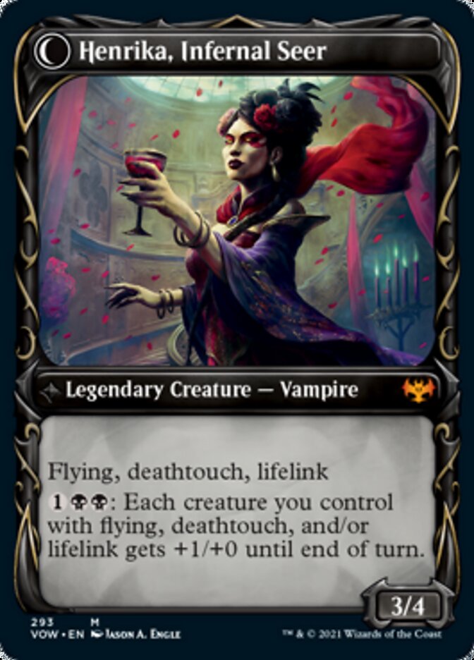 {R} Henrika Domnathi // Henrika, Infernal Seer (Showcase Fang Frame) [Innistrad: Crimson Vow][VOW 293]