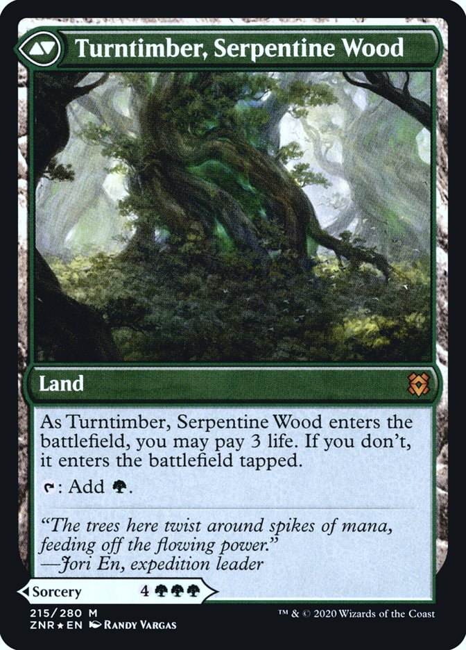 {R} Turntimber Symbiosis // Turntimber, Serpentine Wood [Zendikar Rising Prerelease Promos][PR ZNR 215]