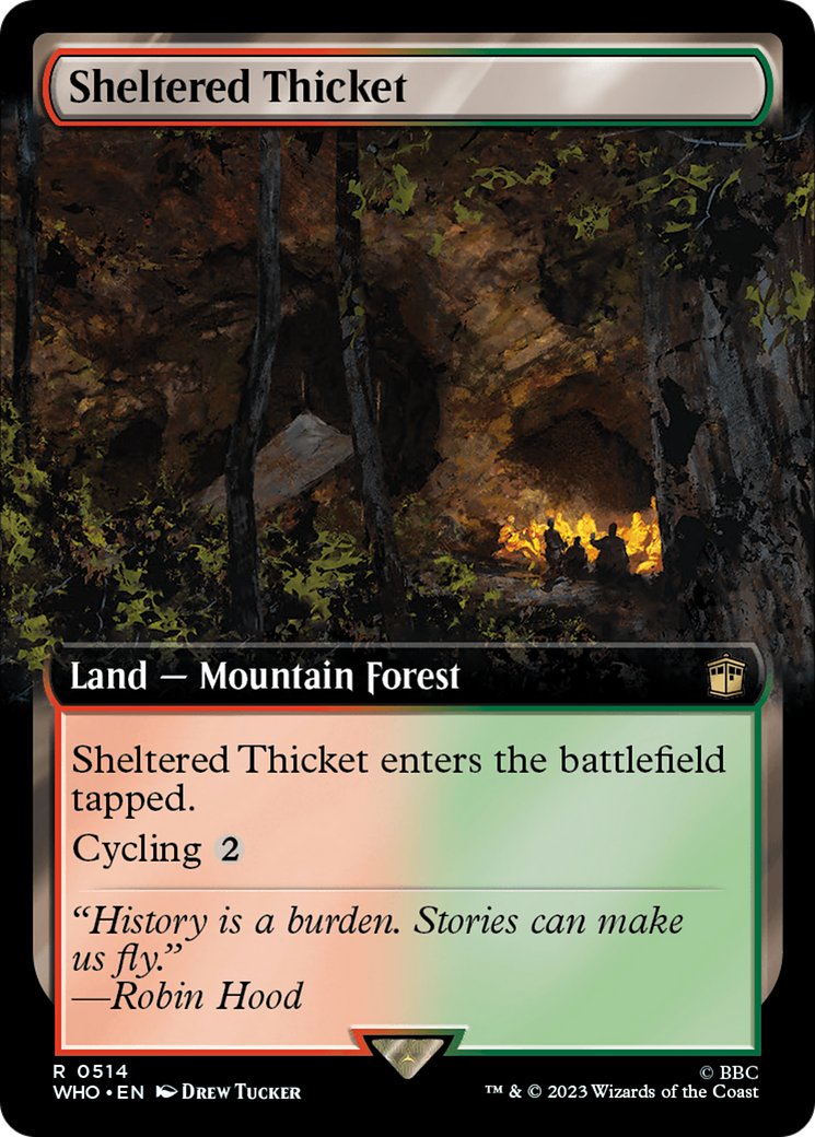 {R} Sheltered Thicket (Extended Art) [Doctor Who][WHO 514]