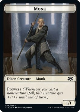 {T} Wrenn and Six Emblem // Monk Double-sided Token [Double Masters 2022 Tokens][T2X2 24//6]