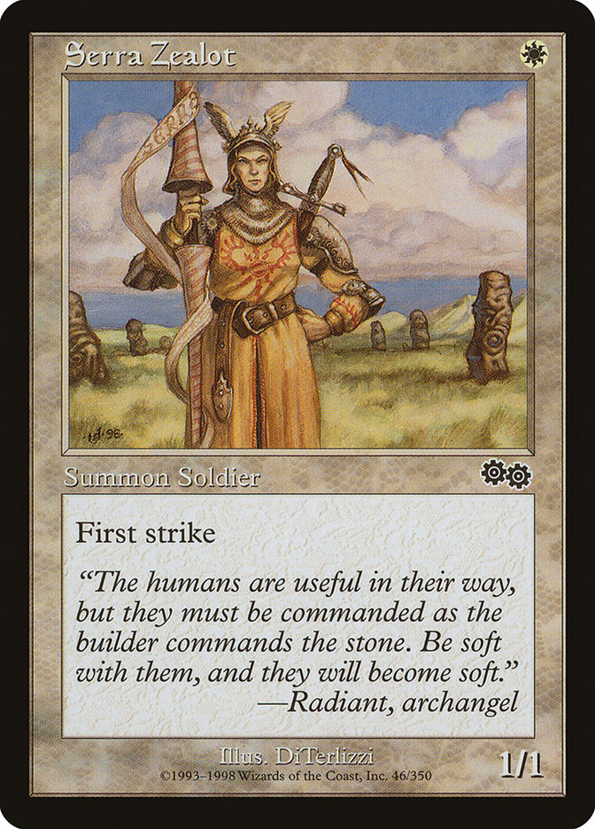 {C} Serra Zealot [Urza's Saga][USG 046]