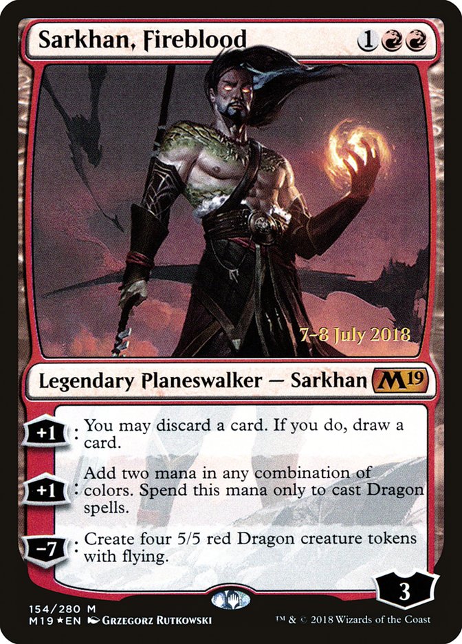 {R} Sarkhan, Fireblood [Core Set 2019 Prerelease Promos][PR M19 154]