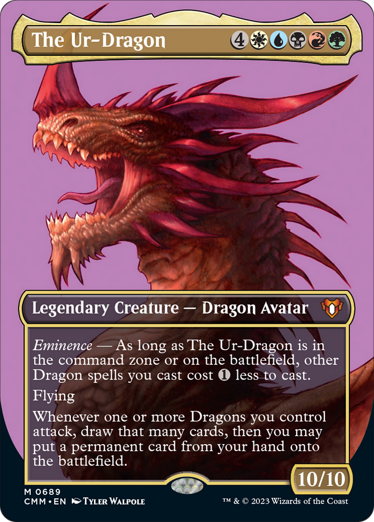 {R} The Ur-Dragon (Borderless Alternate Art) [Commander Masters][CMM 689]