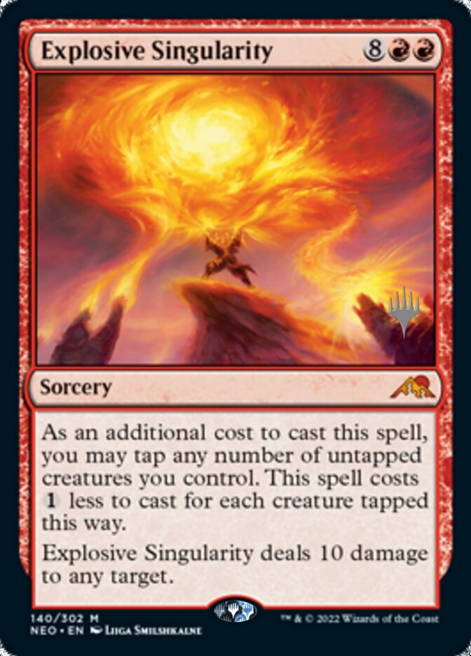 {R} Explosive Singularity (Promo Pack) [Kamigawa: Neon Dynasty Promos][PP NEO 140]