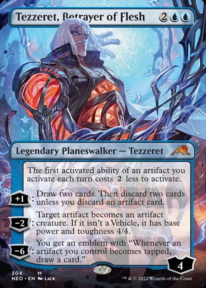 {R} Tezzeret, Betrayer of Flesh (Borderless) [Kamigawa: Neon Dynasty][NEO 304]