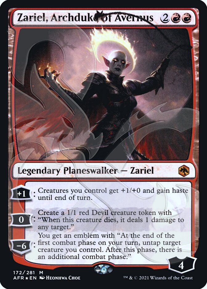 {R} Zariel, Archduke of Avernus (Ampersand Promo) [Dungeons & Dragons: Adventures in the Forgotten Realms Promos][AMP AFR 172]