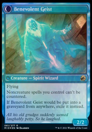 {R} Malevolent Hermit // Benevolent Geist [Innistrad: Midnight Hunt Prerelease Promos][PR MID 061]