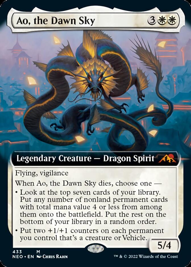 {R} Ao, the Dawn Sky (Extended Art) [Kamigawa: Neon Dynasty][NEO 433]