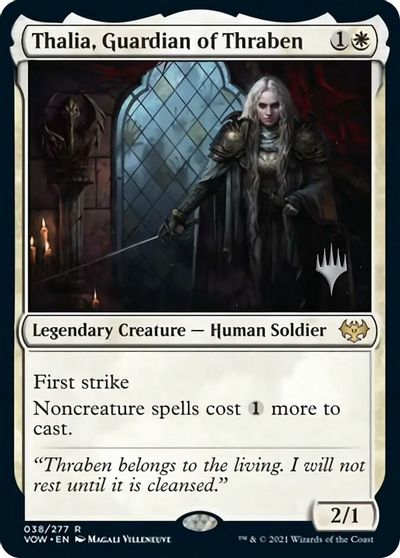 {R} Thalia, Guardian of Thraben (Promo Pack) [Innistrad: Crimson Vow Promo Pack][PP VOW 038]