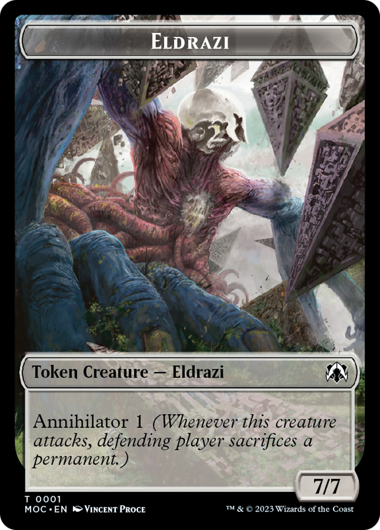 {T} Eldrazi // Angel (4) Double-Sided Token [March of the Machine Commander Tokens][TMOC 001]