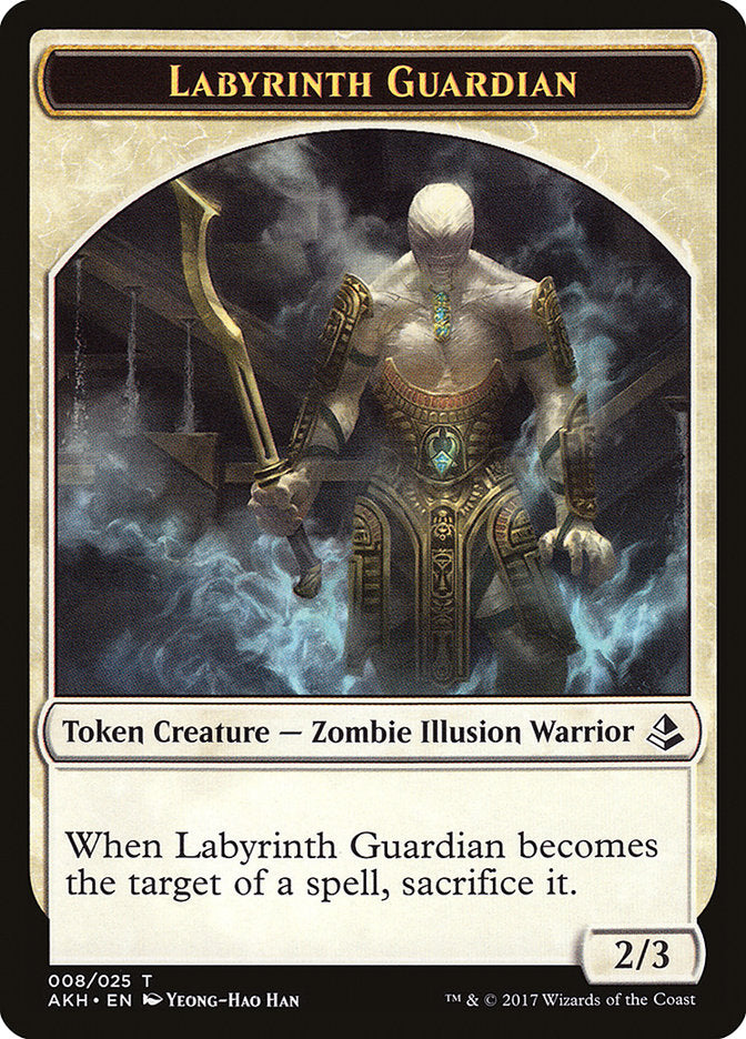 {T} Warrior // Labyrinth Guardian Double-sided Token [Amonkhet Tokens][TAKH 017]