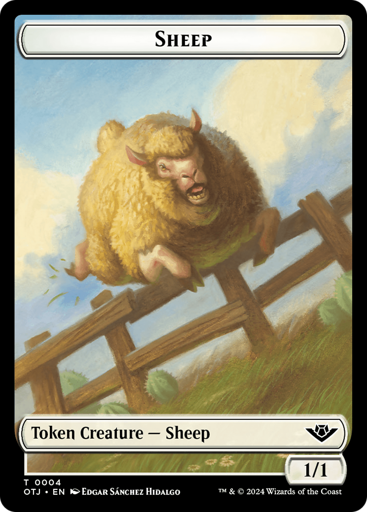 {T} Treasure // Sheep Double-Sided Token [Outlaws of Thunder Junction Tokens][TOTJ 18//4]