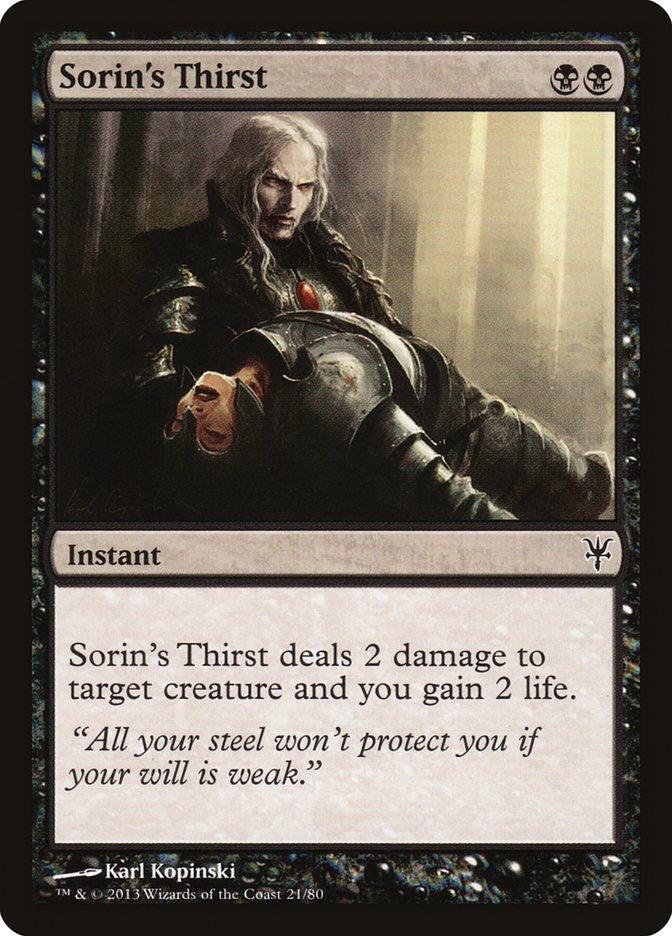 {C} Sorin's Thirst [Duel Decks: Sorin vs. Tibalt][DDK 021]