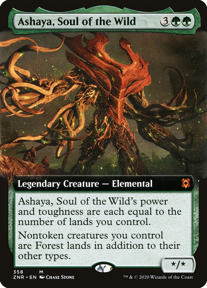 {R} Ashaya, Soul of the Wild (Extended Art) [Zendikar Rising][ZNR 358]