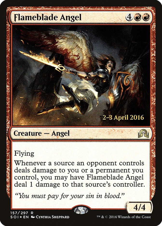 {R} Flameblade Angel [Shadows over Innistrad Prerelease Promos][PR SOI 157]