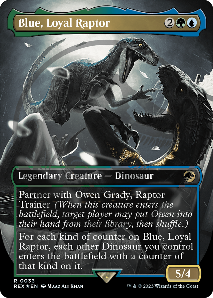 {T} Blue, Loyal Raptor Emblem (Borderless) [Jurassic World Collection Tokens][TREX 033]