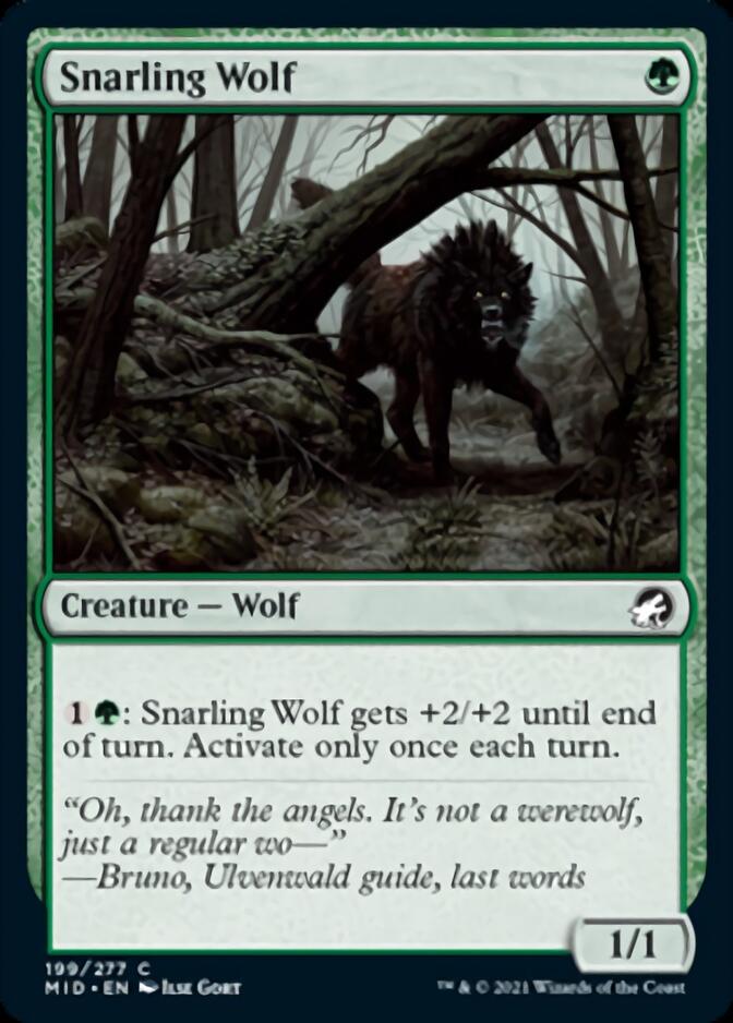 {C} Snarling Wolf [Innistrad: Midnight Hunt][MID 199]