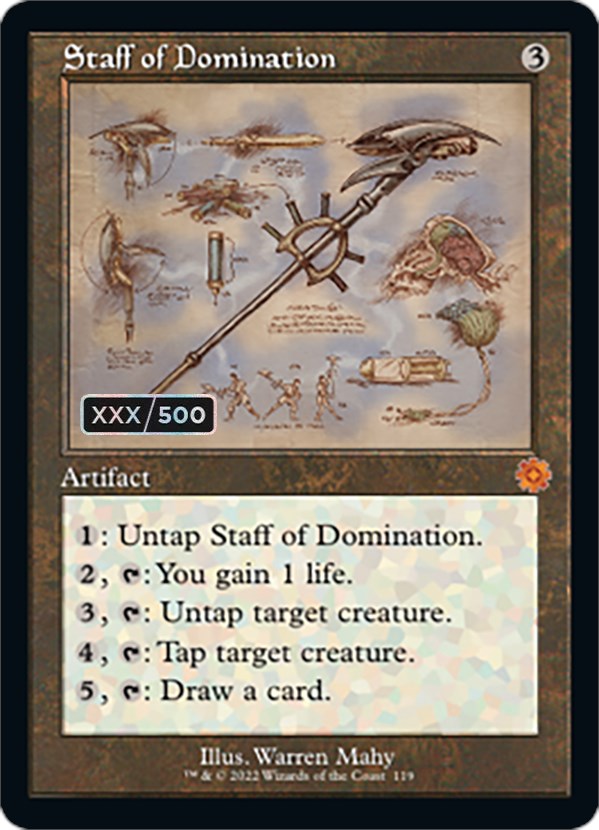 {R} Staff of Dominion (Schematic) (Serial Numbered) [The Brothers' War Retro Artifacts][BRR 119]