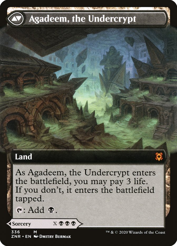 {R} Agadeem's Awakening // Agadeem, the Undercrypt (Extended Art) [Zendikar Rising][ZNR 336]