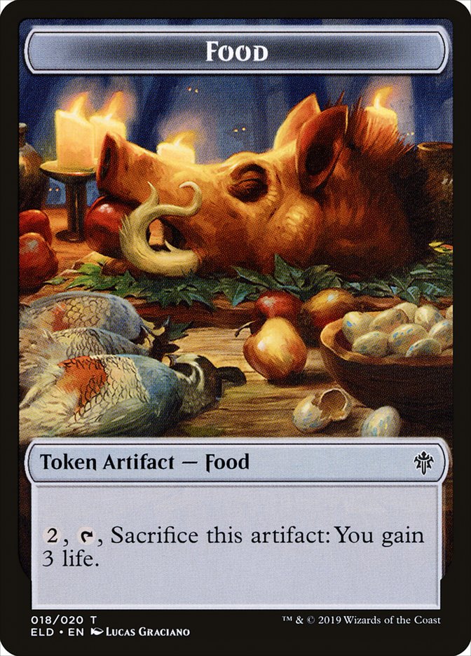 {T} Wolf // Food (18) Double-sided Token [Throne of Eldraine Tokens][TELD 014]