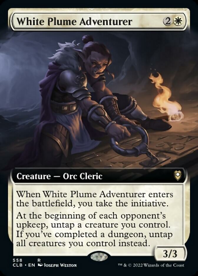 {R} White Plume Adventurer (Extended Art) [Commander Legends: Battle for Baldur's Gate][CLB 558]