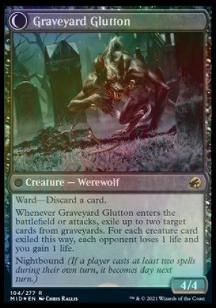 {R} Graveyard Trespasser // Graveyard Glutton [Innistrad: Midnight Hunt Prerelease Promos][PR MID 104]