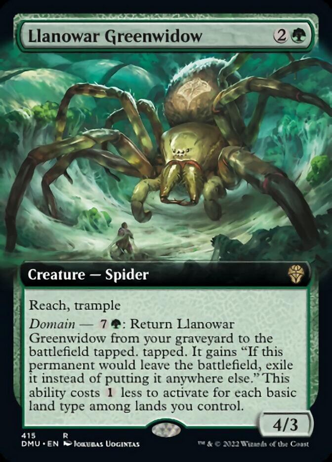 {@R} Llanowar Greenwidow (Extended Art) [Dominaria United][DMU 415]