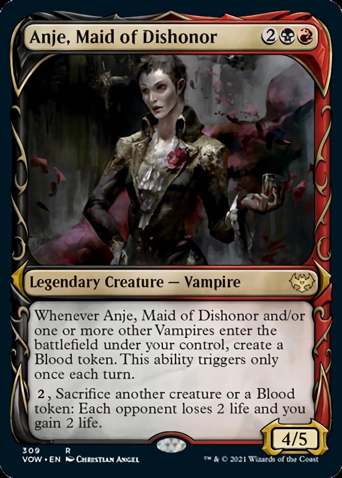 {R} Anje, Maid of Dishonor (Showcase Fang Frame) [Innistrad: Crimson Vow][VOW 309]