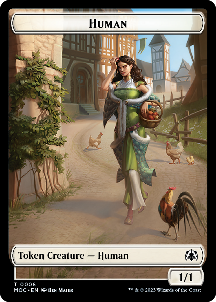 {T} Zombie Knight // Human (6) Double-Sided Token [March of the Machine Commander Tokens][TMOC 021]