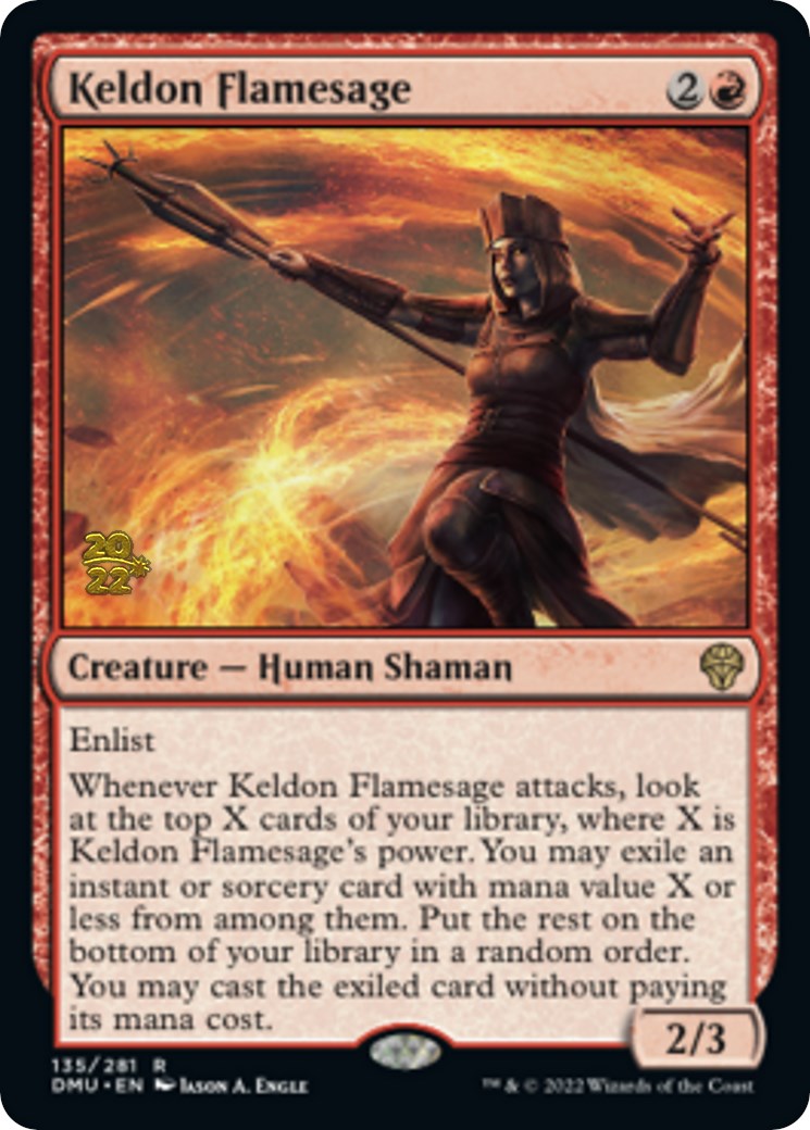 {@R} Keldon Flamesage [Dominaria United Prerelease Promos][PR DMU 135]