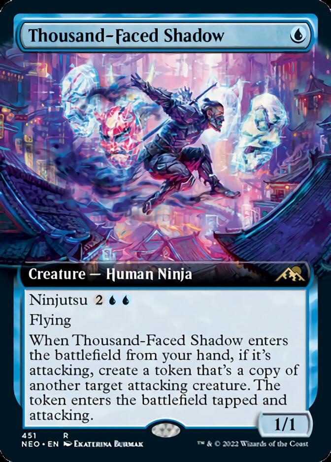 {R} Thousand-Faced Shadow (Extended Art) [Kamigawa: Neon Dynasty][NEO 451]