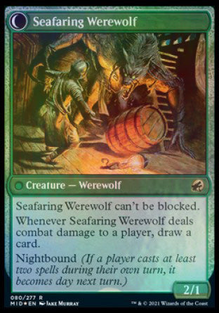 {R} Suspicious Stowaway // Seafaring Werewolf [Innistrad: Midnight Hunt Prerelease Promos][PR MID 080]