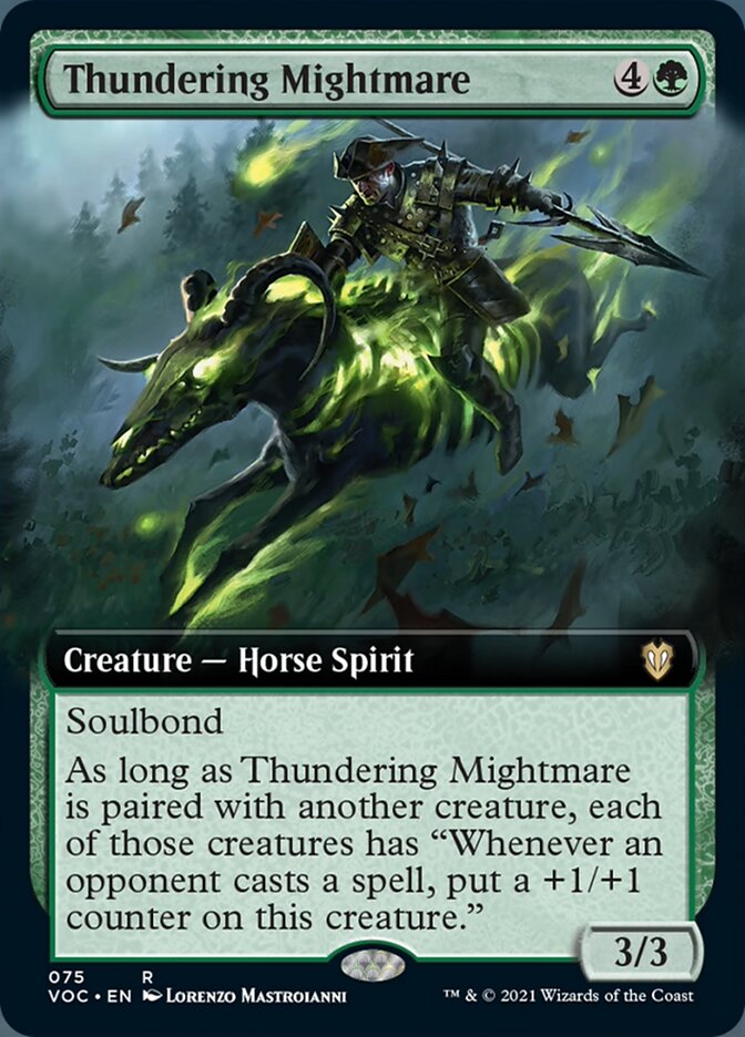 {R} Thundering Mightmare (Extended Art) [Innistrad: Crimson Vow Commander][VOC 075]