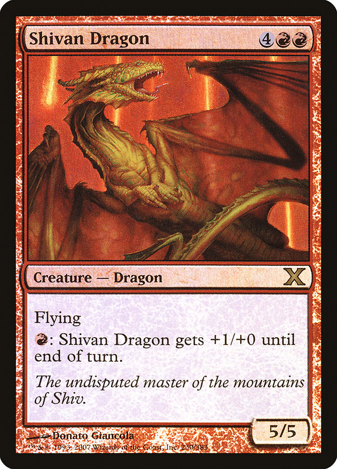 {R} Shivan Dragon (Premium Foil) [Tenth Edition][FP 10E 230]