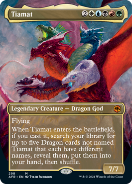 {R} Tiamat (Borderless Alternate Art) [Dungeons & Dragons: Adventures in the Forgotten Realms][AFR 298]