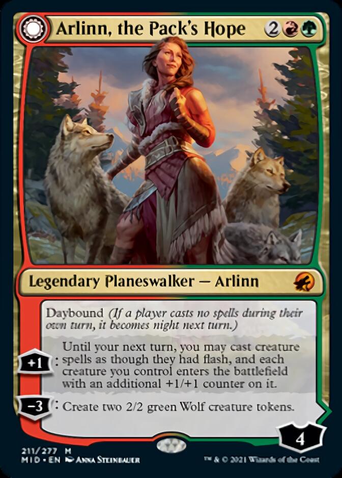 {R} Arlinn, the Pack's Hope // Arlinn, the Moon's Fury [Innistrad: Midnight Hunt][MID 211]