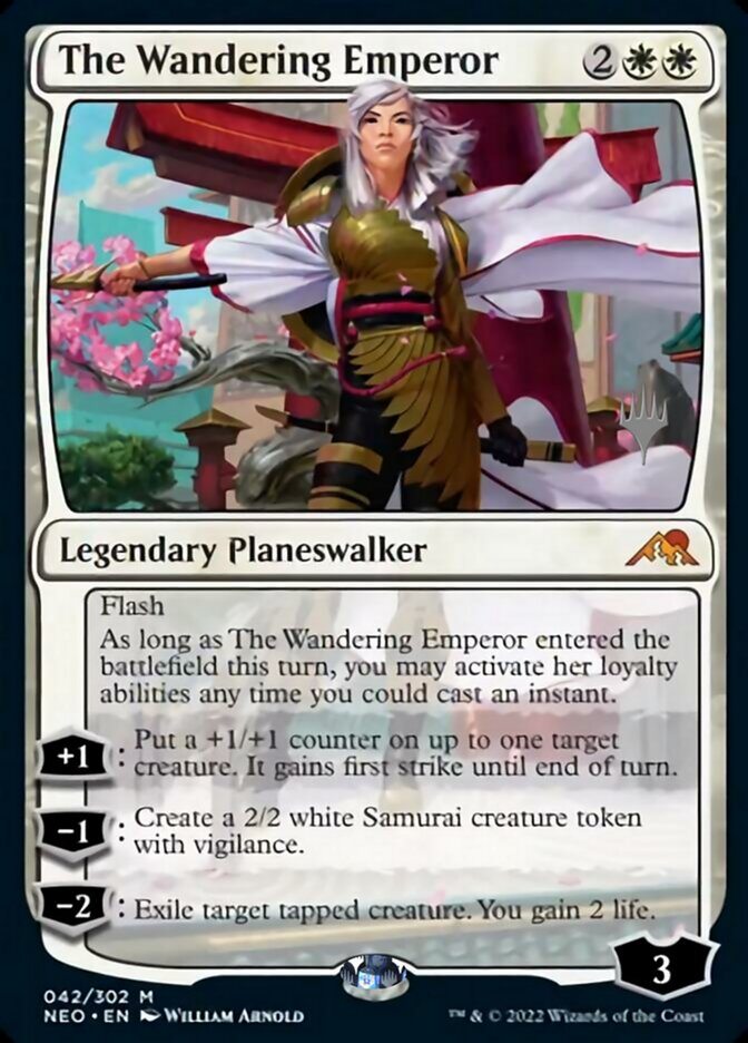 {R} The Wandering Emperor (Promo Pack) [Kamigawa: Neon Dynasty Promos][PP NEO 042]