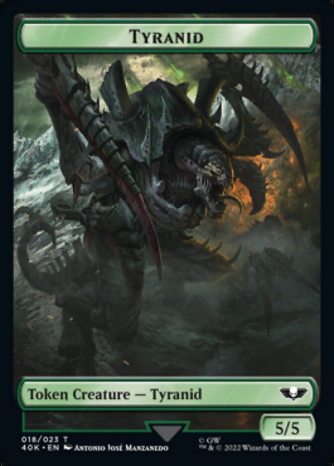 {T} Tyranid (017) // Tyranid (018) Double-sided Token (Surge Foil) [Universes Beyond: Warhammer 40,000 Tokens][SFO T40K 018]