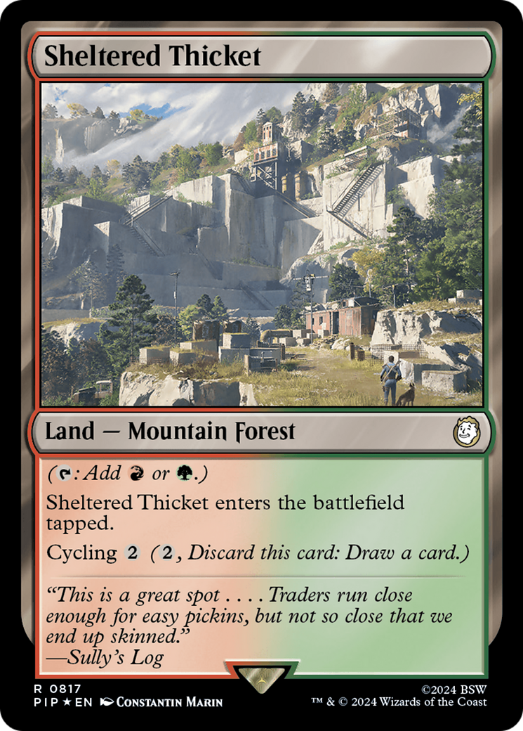 {R} Sheltered Thicket (Surge Foil) [Fallout][PIP 817]