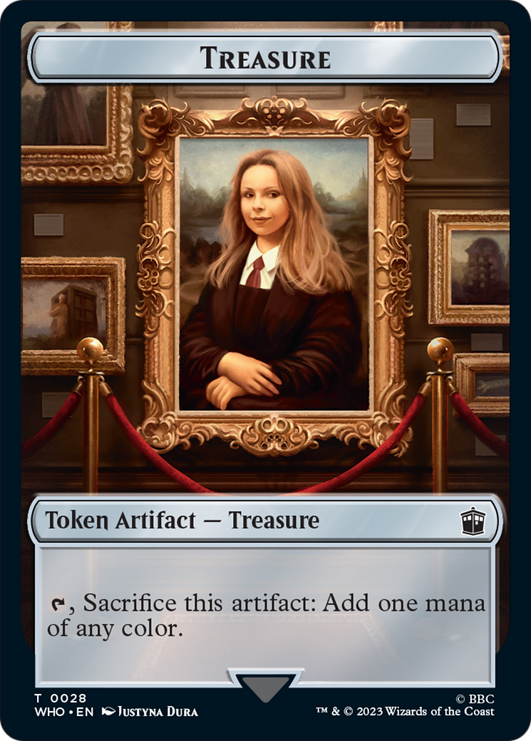 {T} Warrior // Treasure (0028) Double-Sided Token [Doctor Who Tokens][TWHO 9//28]