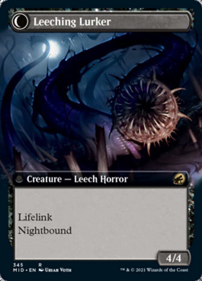 {R} Curse of Leeches // Leeching Lurker (Extended Art) [Innistrad: Midnight Hunt][MID 345]