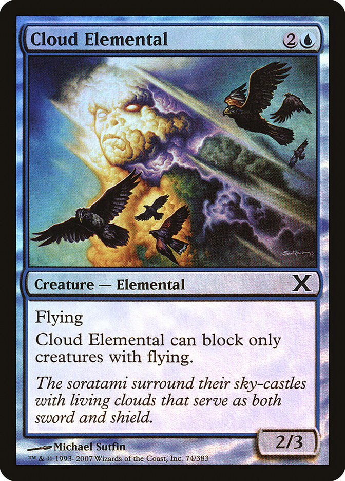 {C} Cloud Elemental (Premium Foil) [Tenth Edition][FP 10E 074]