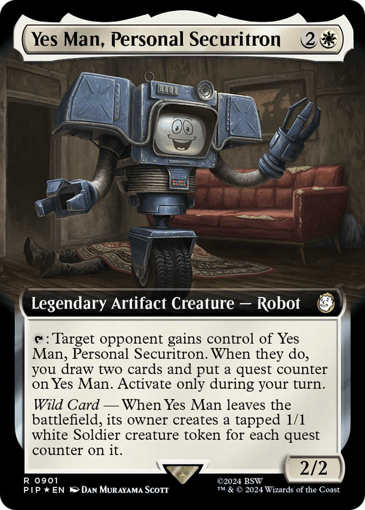 {R} Yes Man, Personal Securitron (Extended Art) (Surge Foil) [Fallout][PIP 901]