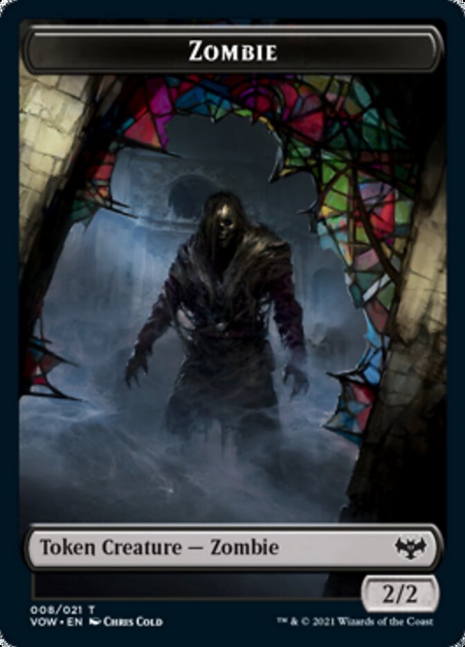 {T} Zombie (008) // Wolf (014) Double-sided Token [Innistrad: Crimson Vow Tokens][TVOW 008]