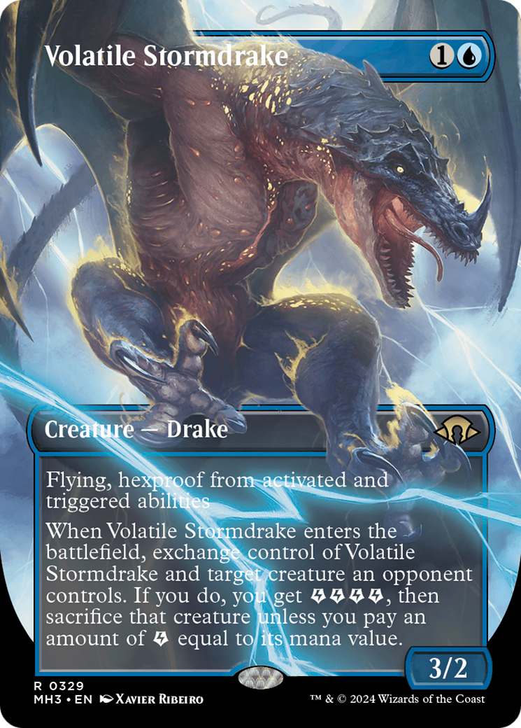 {R} Volatile Stormdrake (Borderless) [Modern Horizons 3][MH3 329]