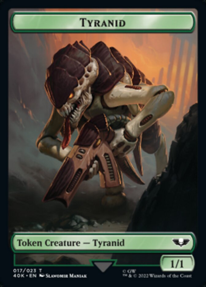 {T} Tyranid (017) // Tyranid Warrior Double-sided Token (Surge Foil) [Universes Beyond: Warhammer 40,000 Tokens][SFO T40K 019]