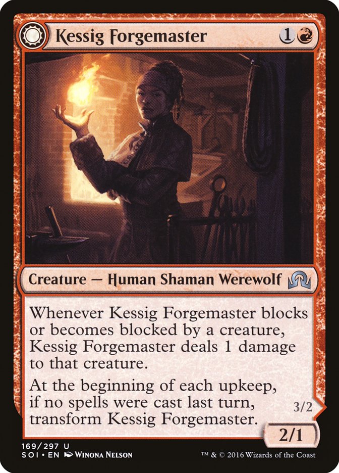 {C} Kessig Forgemaster // Flameheart Werewolf [Shadows over Innistrad][SOI 169]